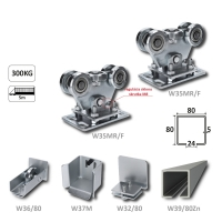 Samonosný systém 80x80x5 mm pro posuvné brány do 300 kg / 5 m průjezd (W39/80Zn 6 m pozinkovaný profil, 1x W-SET80/F)