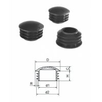 Vnitřní plastová krytka kulatá 32x14.6mm,D-32mm,d1-26.3mm,d2-30.2mm,H-14.6mm,R-1.2-2.5mm